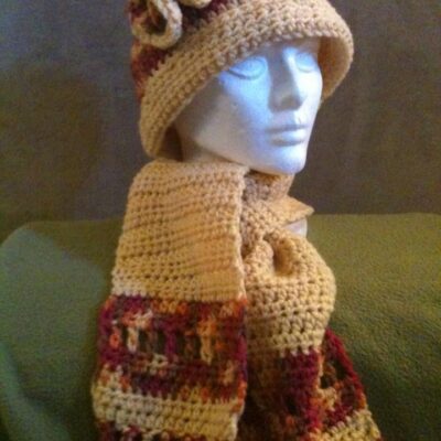 Flower Hat with Scarf