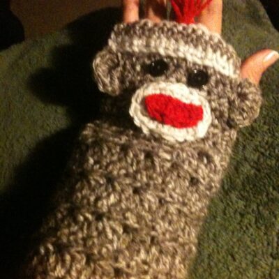 Sock Monkey Fingerless Mittens