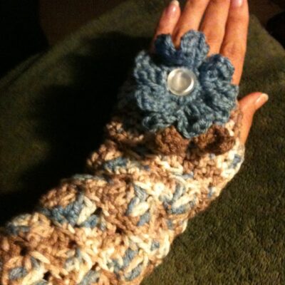 Flower Fingerless Mittens